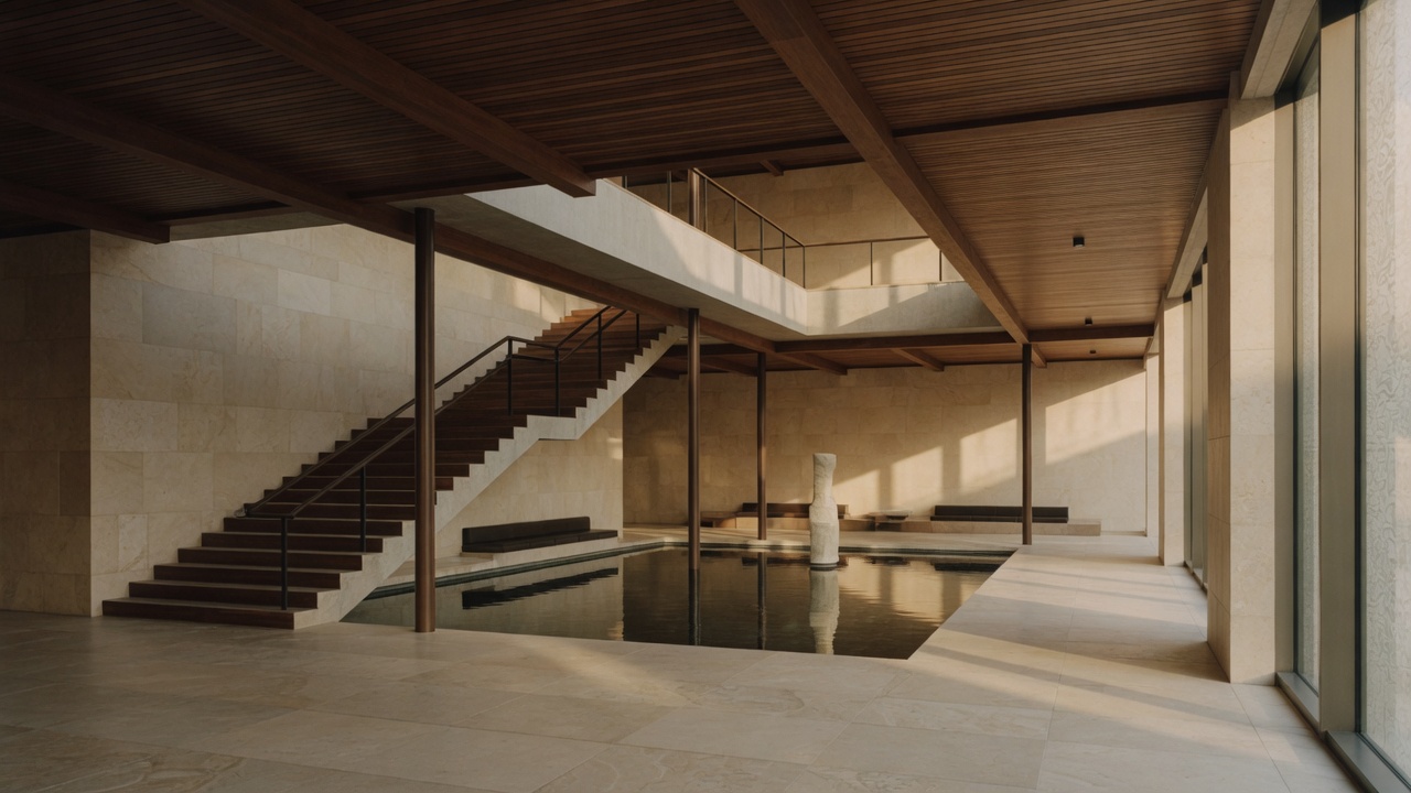 A quiet office atrium